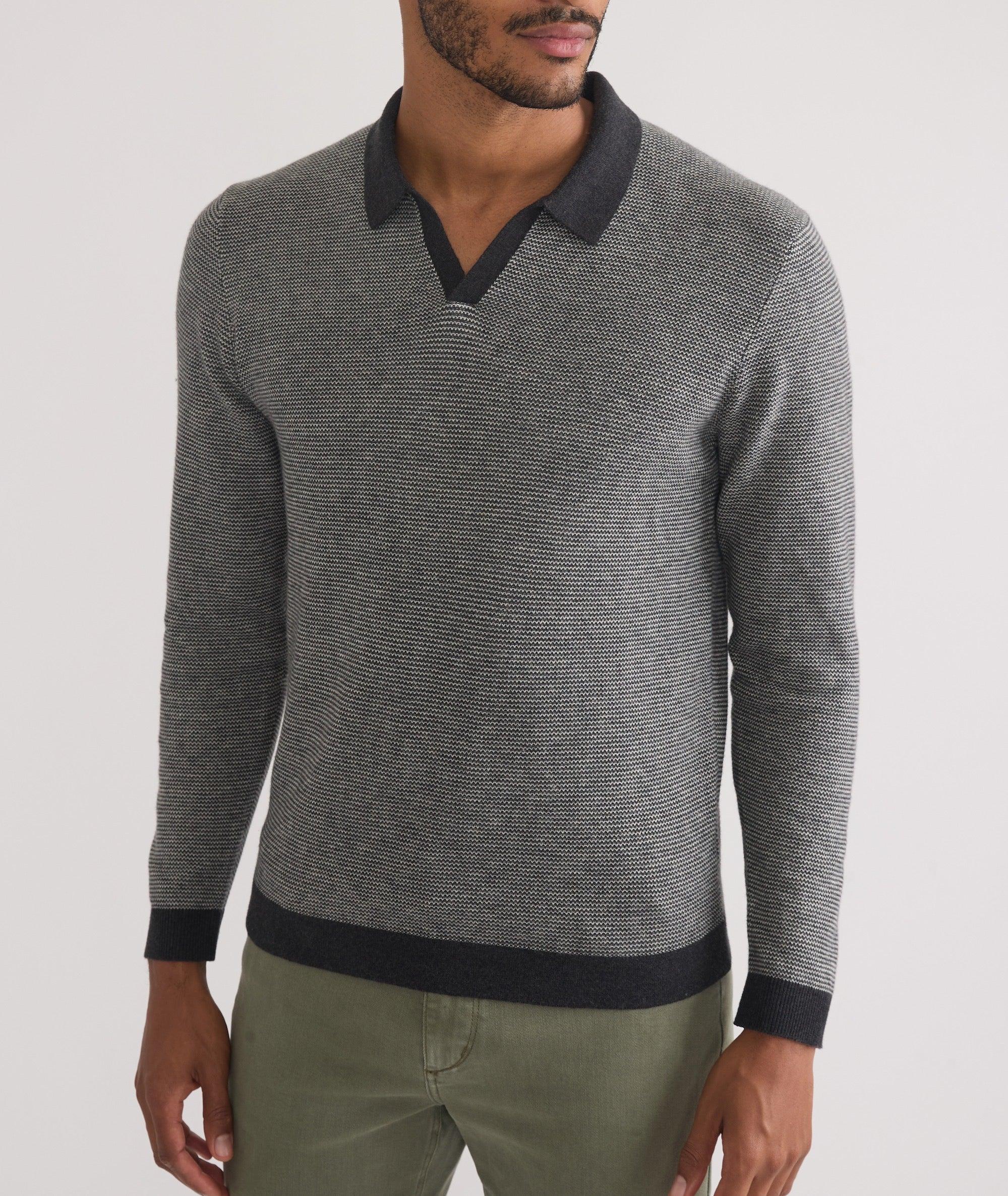 Liam Long Sleeve Sweater Polo Product Image