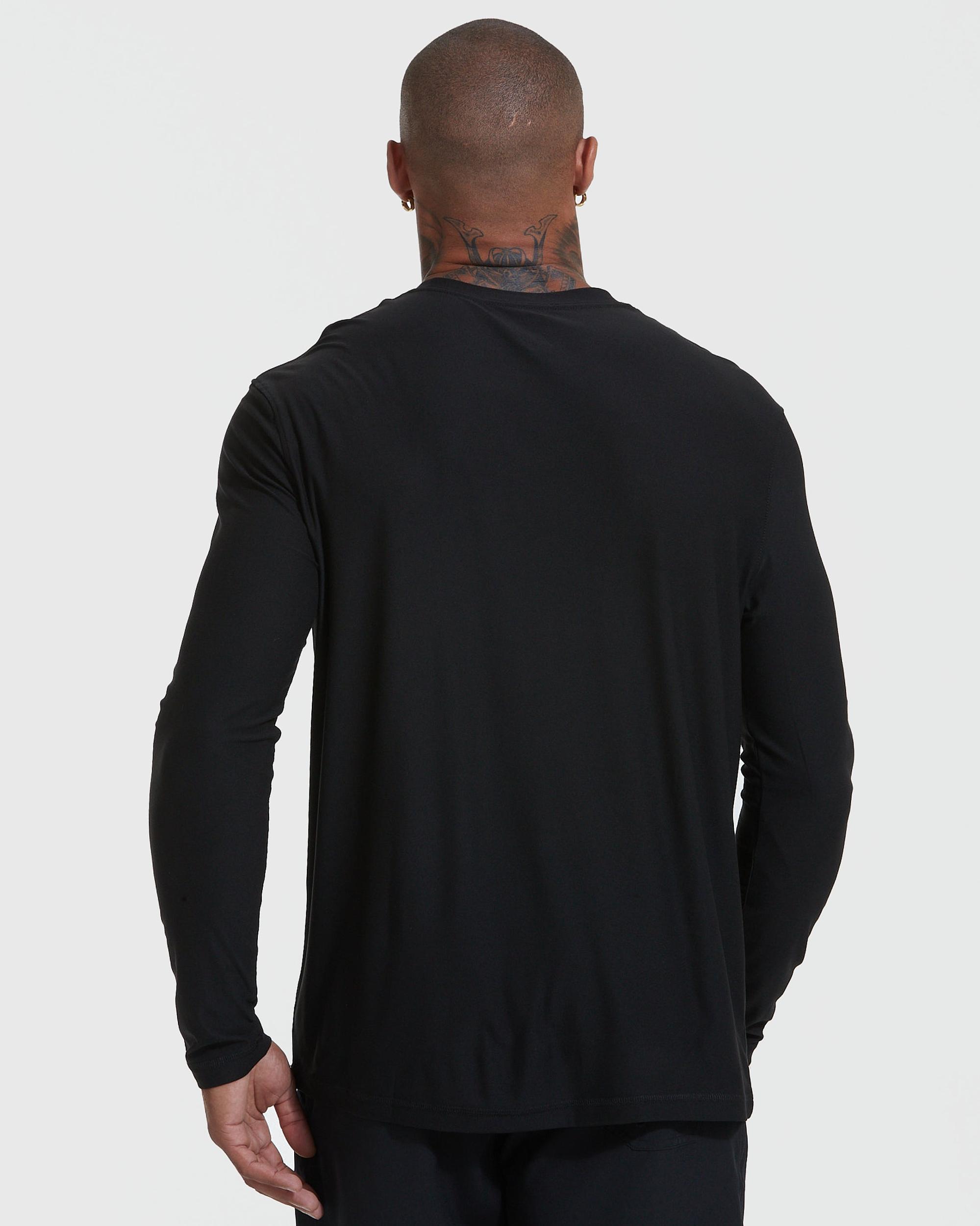Black Active Long Sleeve Crew Neck T-Shirt Product Image
