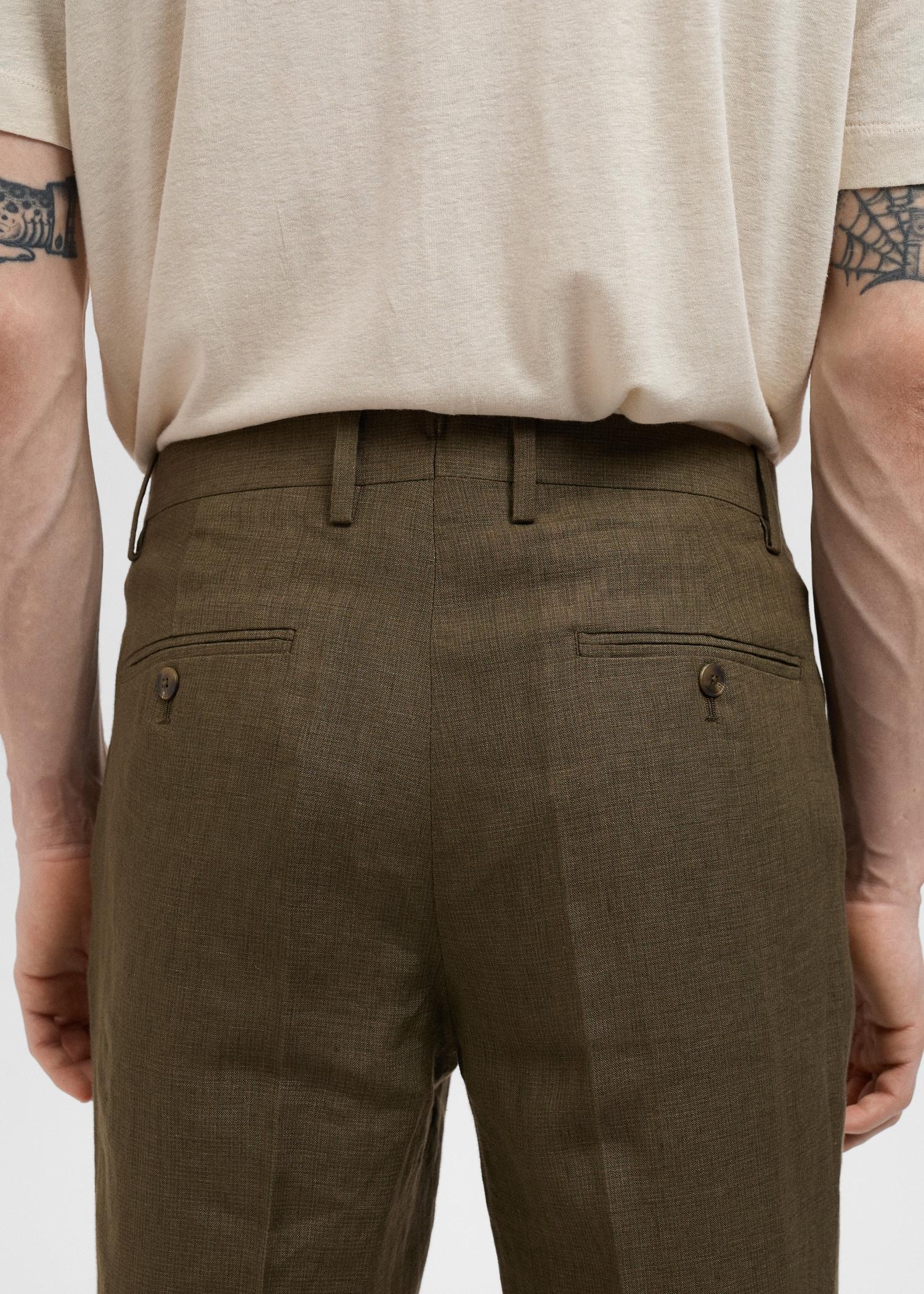 Amalfi 100% linen slim-fit suit pants - Men | MANGO USA Product Image