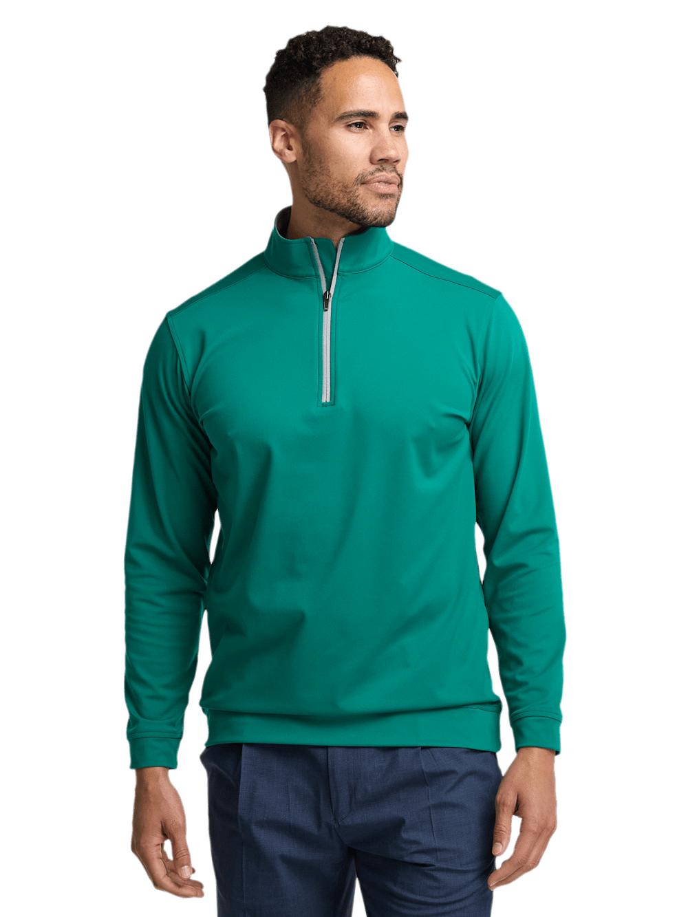Performance Blend Quarter Zip Mock Neck - Green Product Image