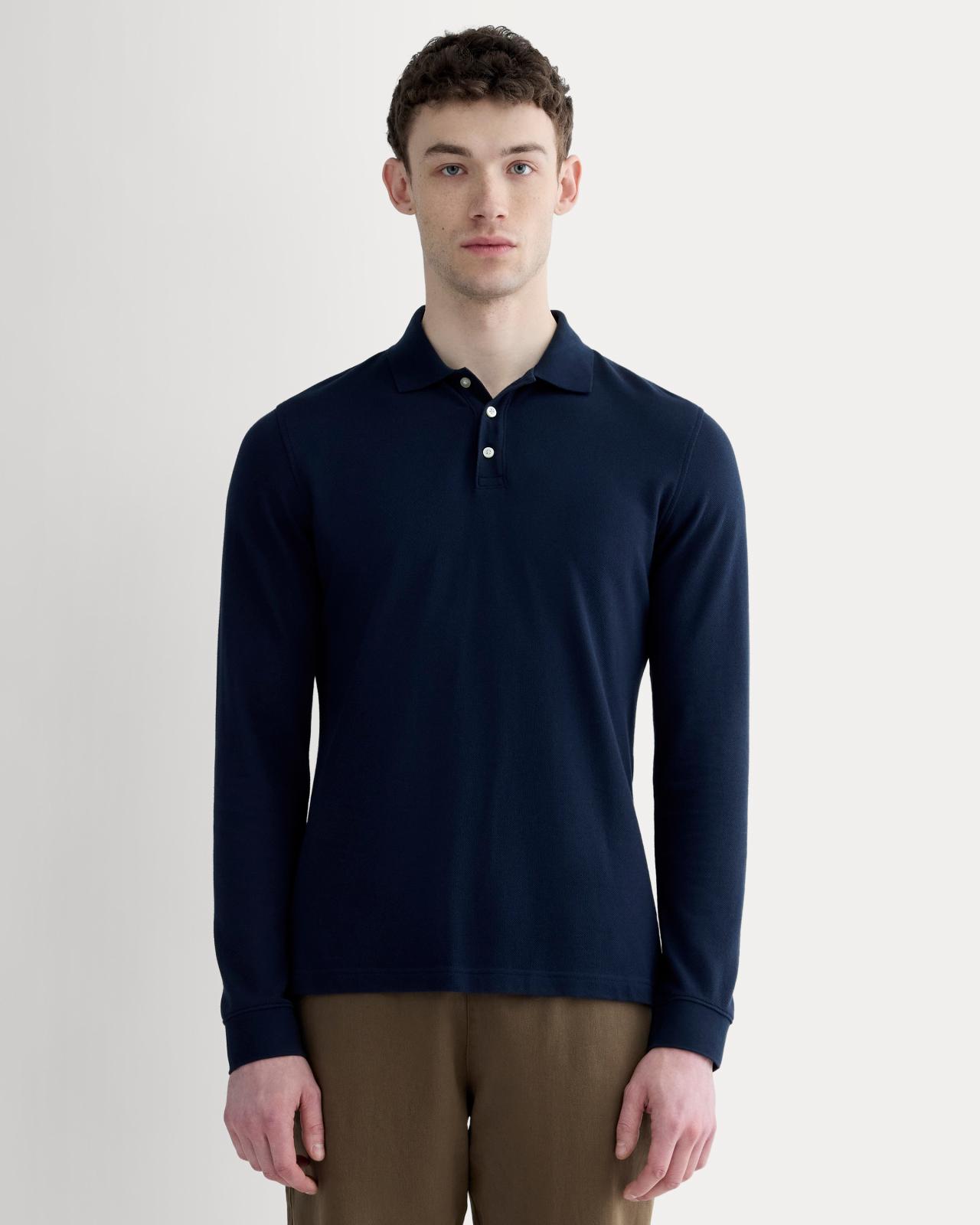 Mens Long-Sleeve Pique Polo T-Shirt by Everlane Product Image