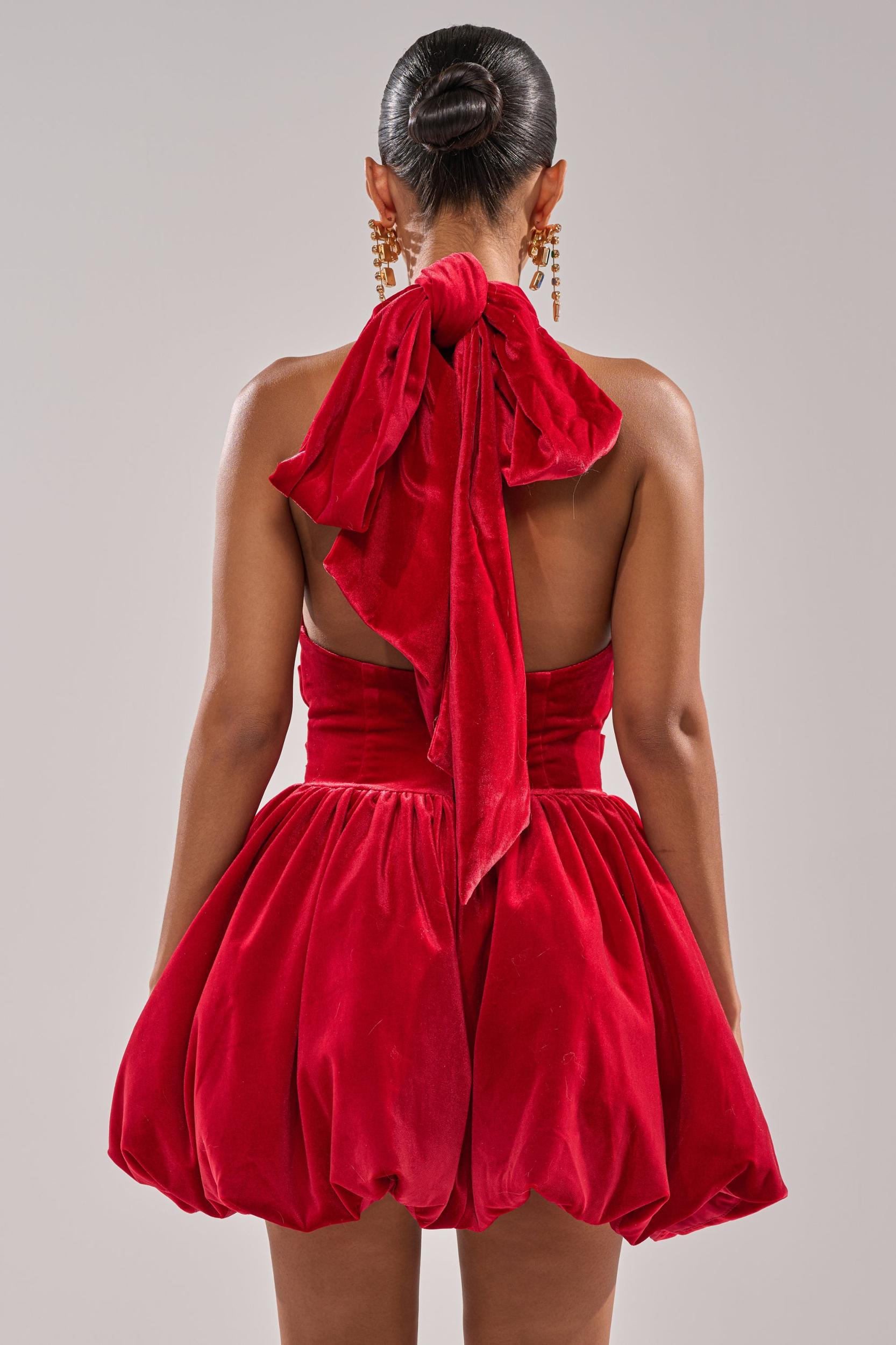 RUBY ROSE VELVET MINI DRESS Product Image