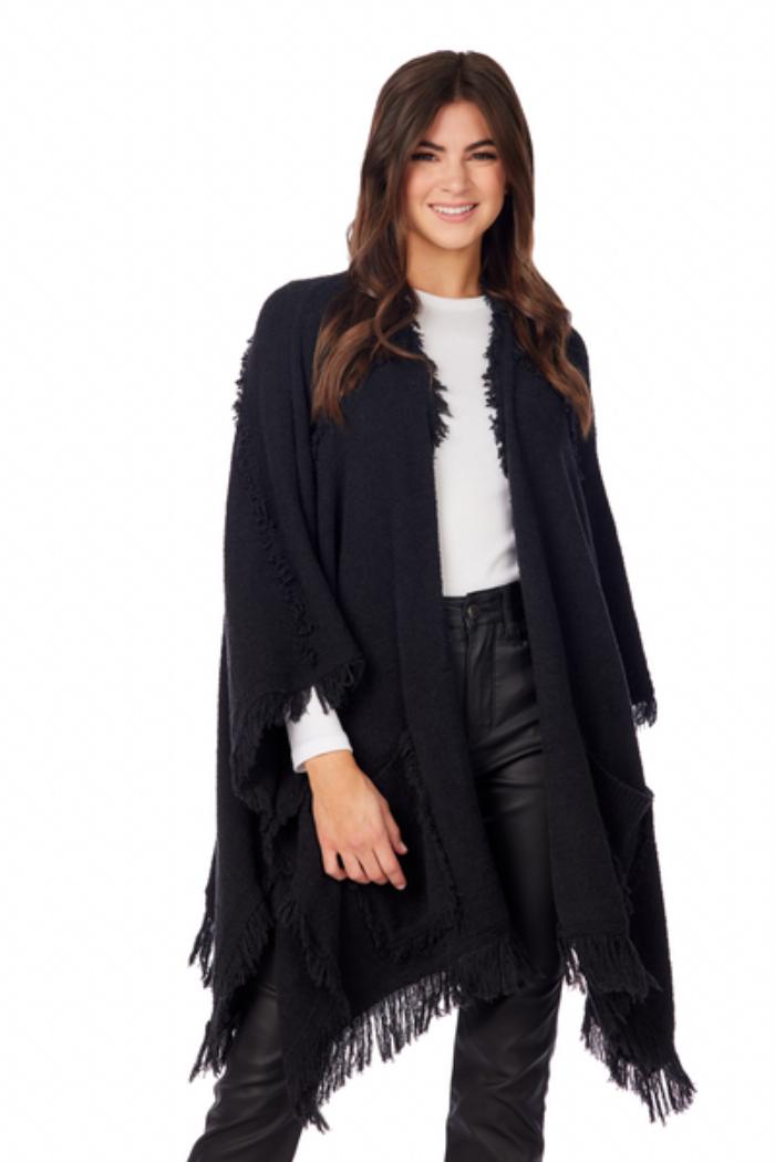 White Fringe Poncho Product Image