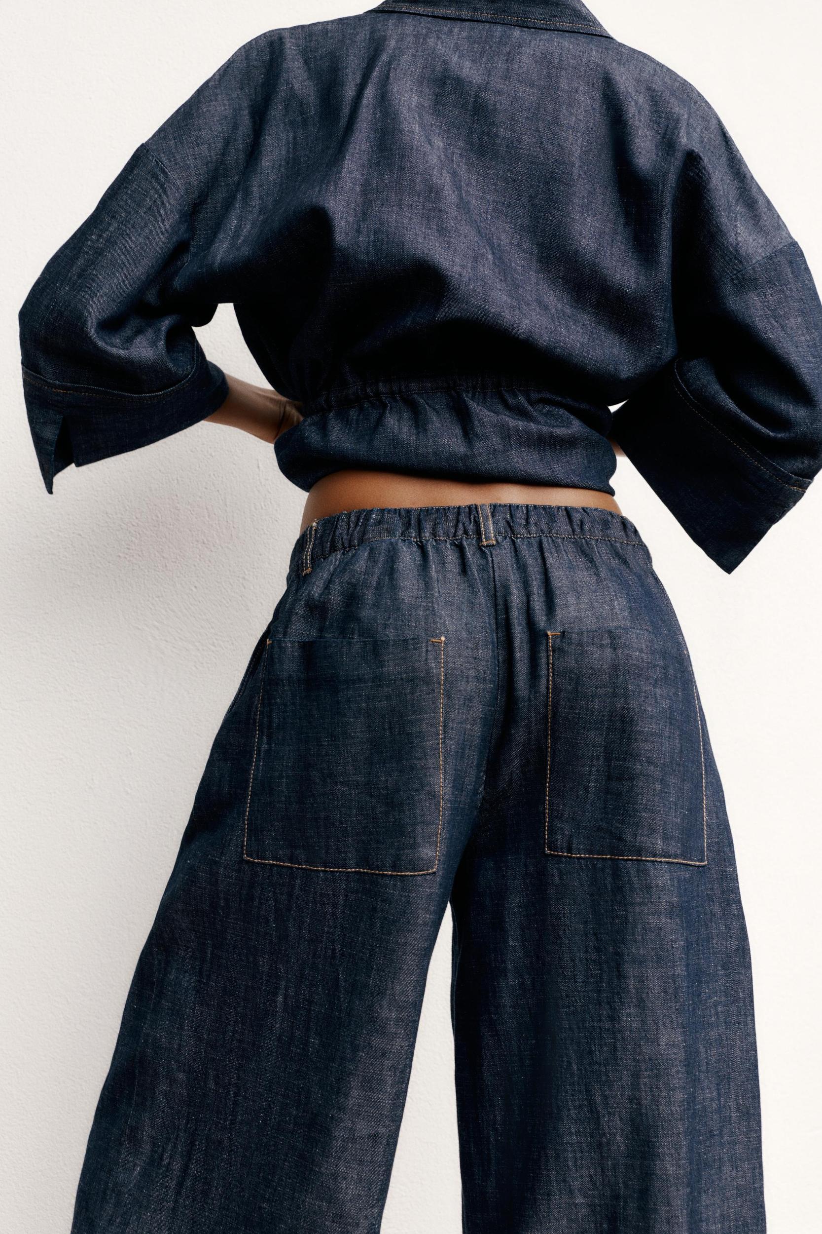 WIDE LEG LINEN PANTS Product Image