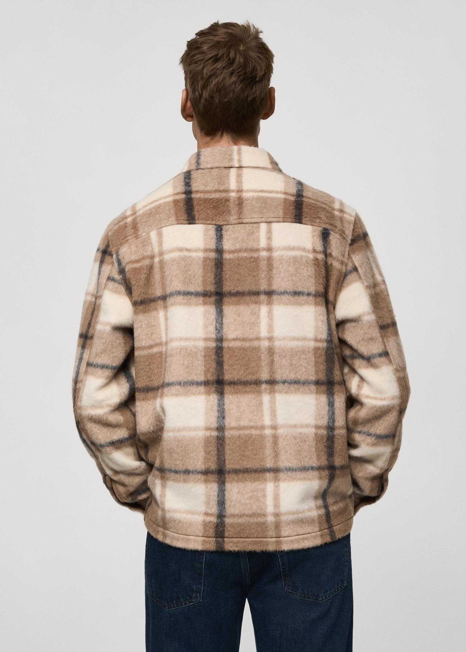 Check flannel textured overshirt - Men | MANGO USA Product Image