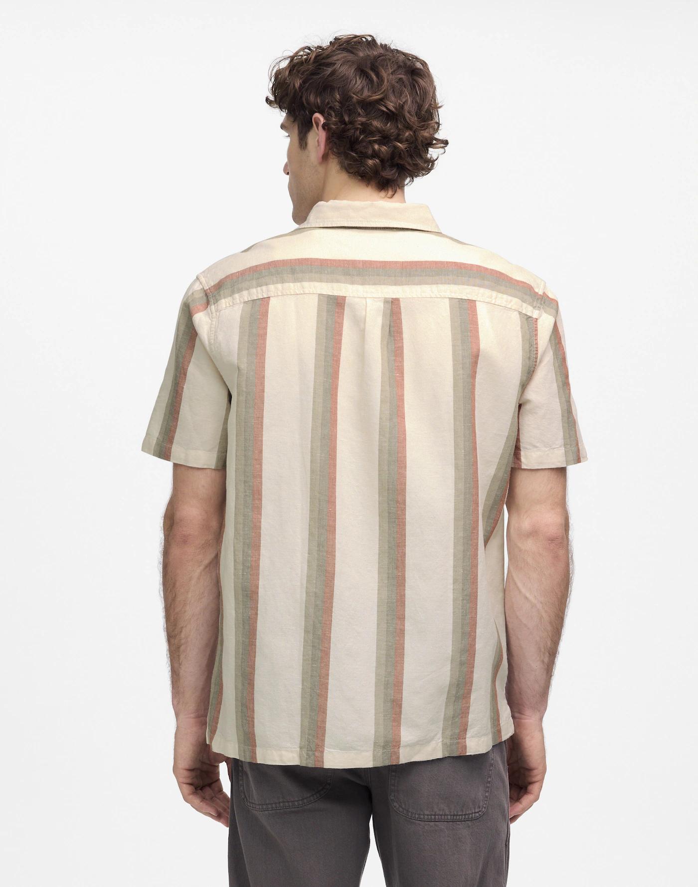 Button-Up Short-Sleeve Shirt in Cotton-Linen Blend Product Image