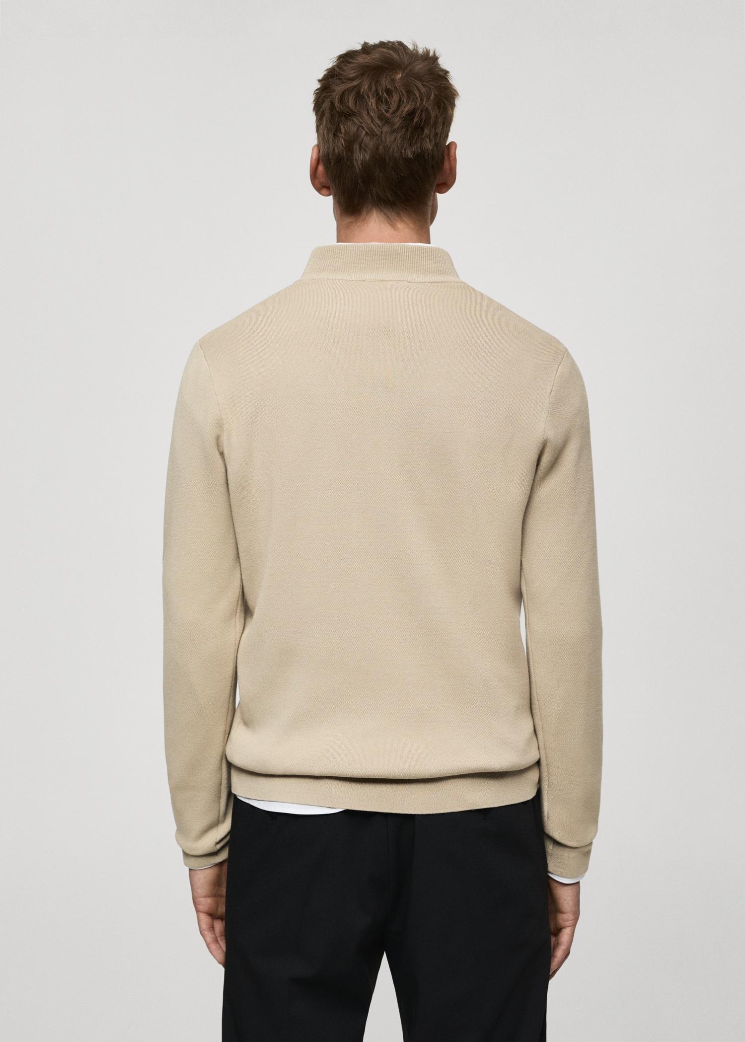 Perkins-neck sweater with zipper - Men | MANGO USA Product Image