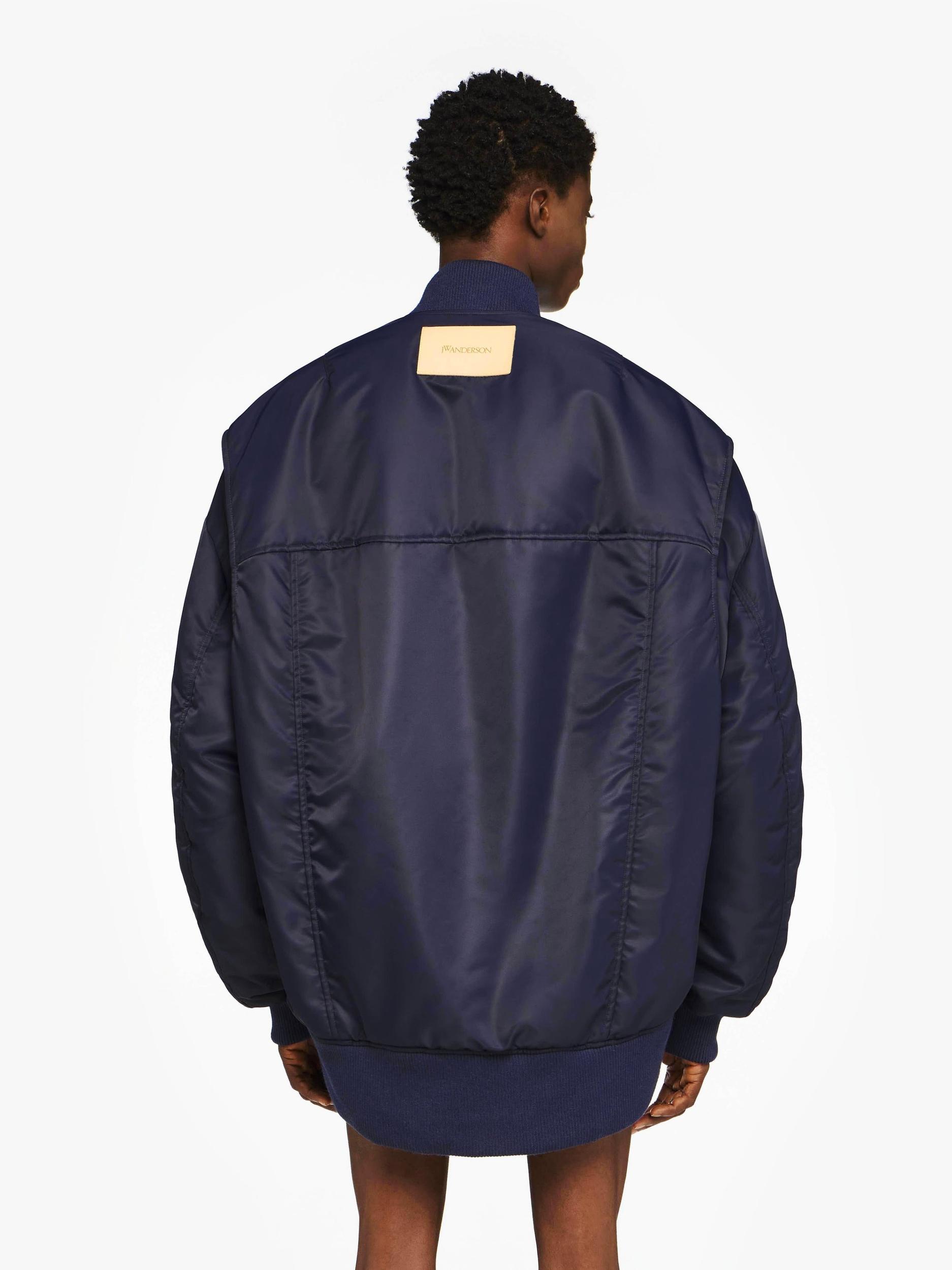 CURVED HEM OVERSIZED BOMBER JACKET Product Image