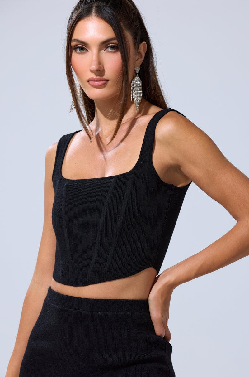 BIG MOOD FITTED CORSET IN BLACK Product Image