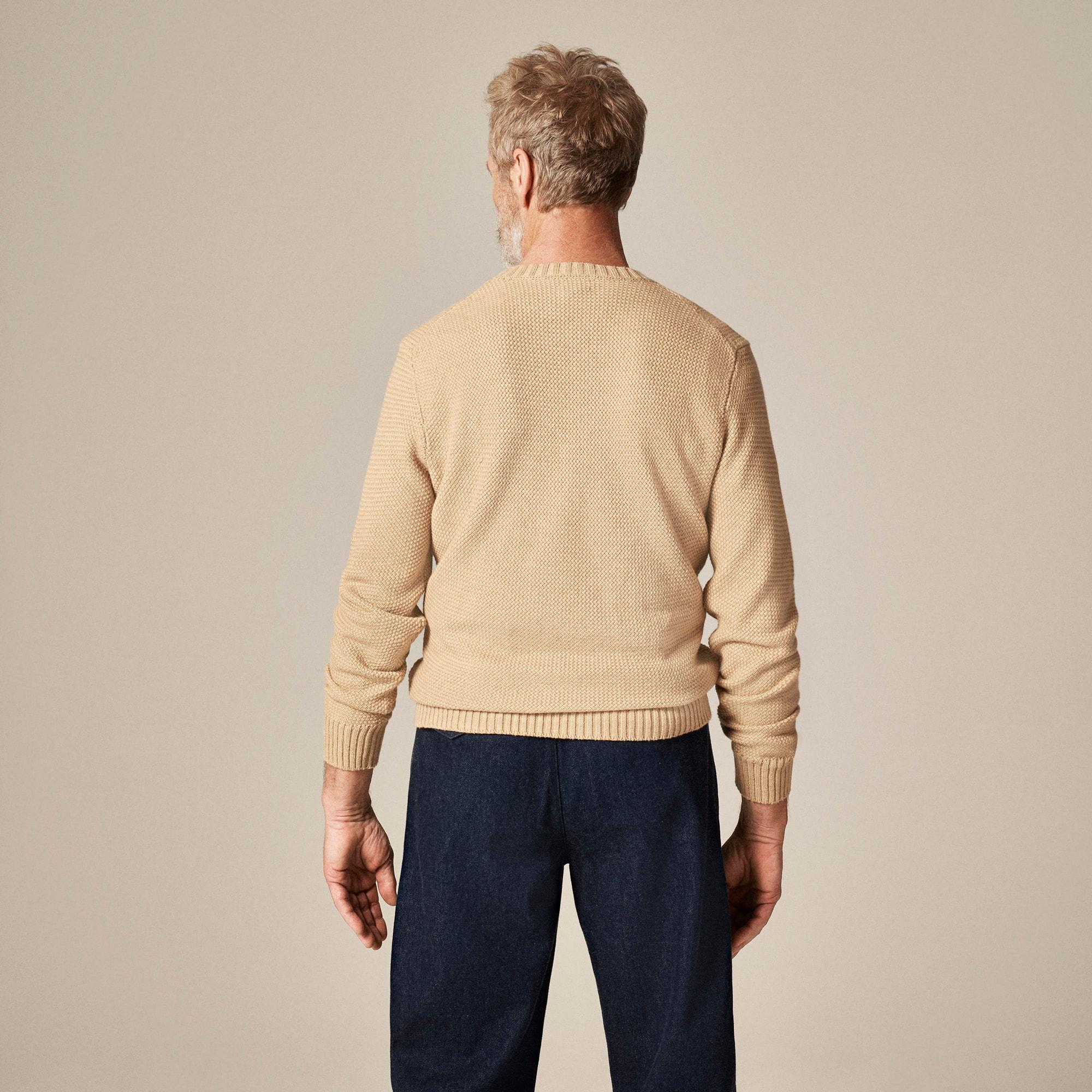 Basket-stitch cotton crewneck sweater Product Image