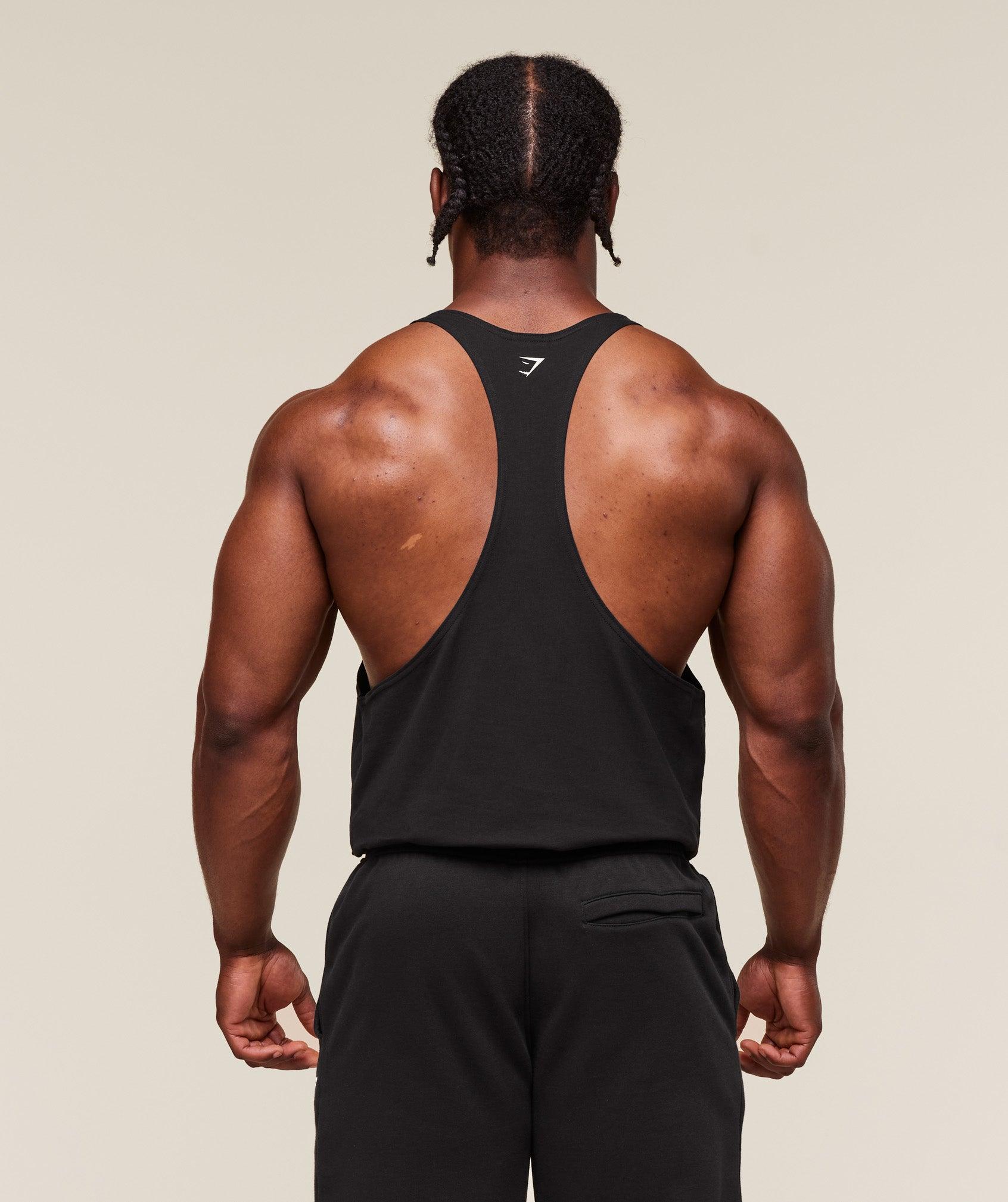 Gymshark Double Bicep Stringer - Black Male Product Image