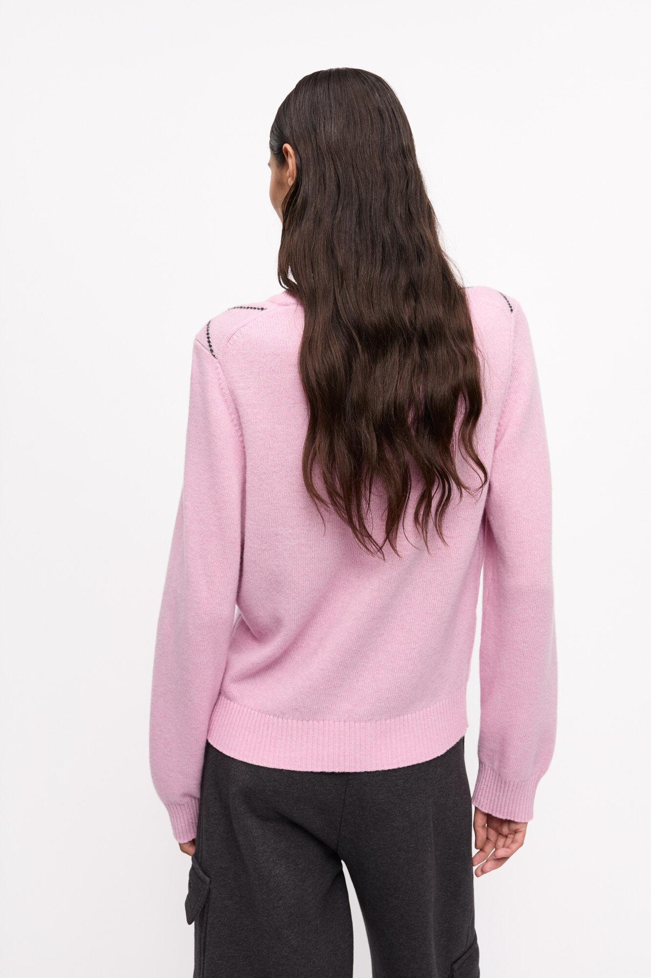 Pink Graphic Bow Sweater Product Image