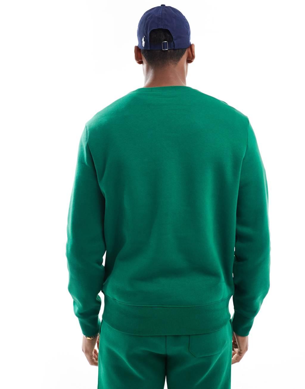 Polo Ralph Lauren Sport capsule large flag chest logo sweatshirt in mid green - part of a set Product Image