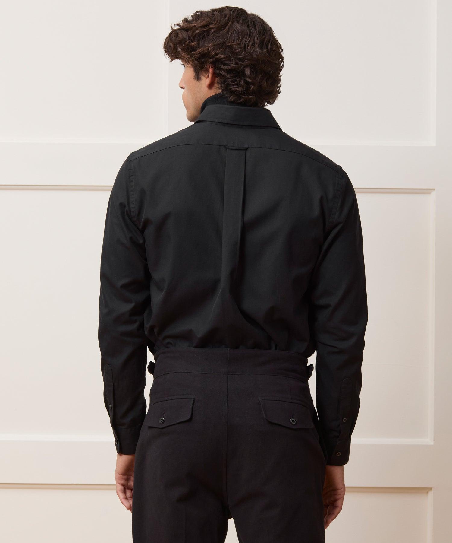 Cotton Twill Long Point Collar Shirt Product Image