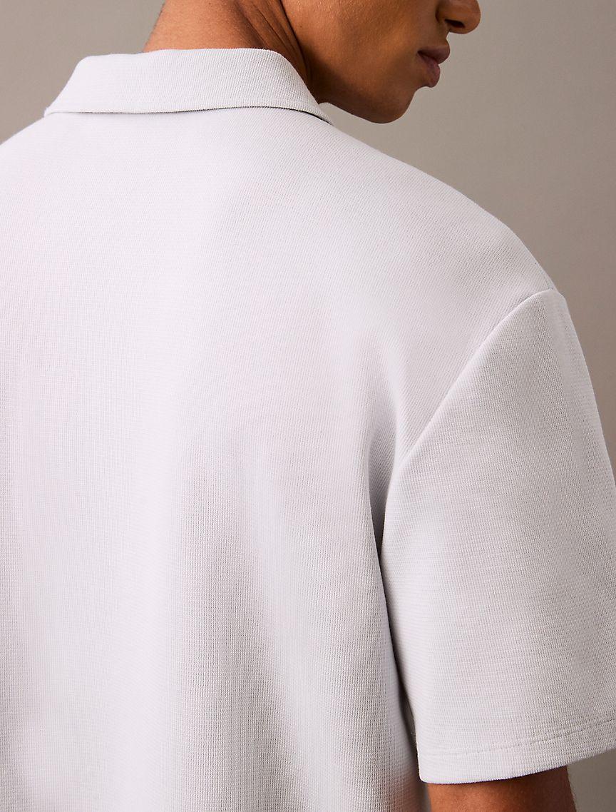 Textured Flat Rib Relaxed Polo Shirt Product Image