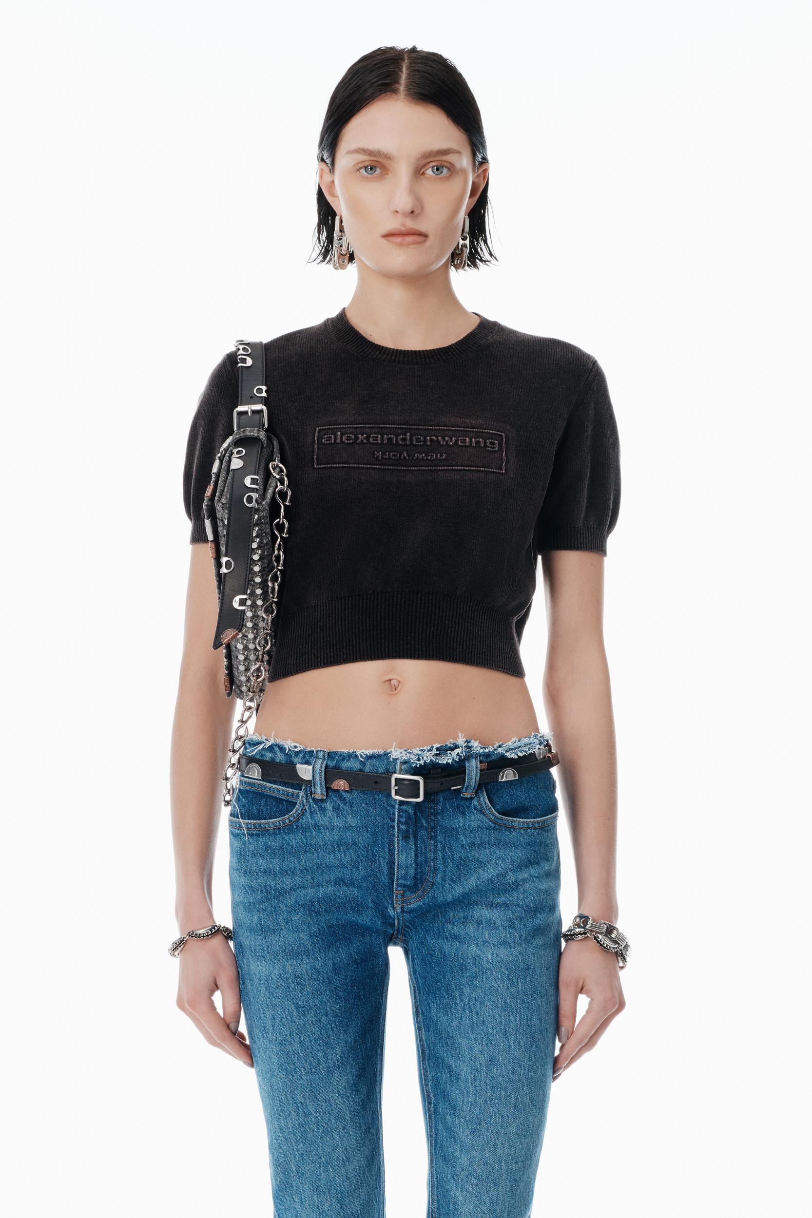 Black Cotton-blend Chenille Logo Pullover Product Image