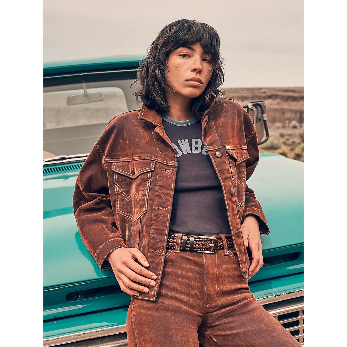 Women's Flocked Easy Fit Jacket in Cinnamon Chill Product Image