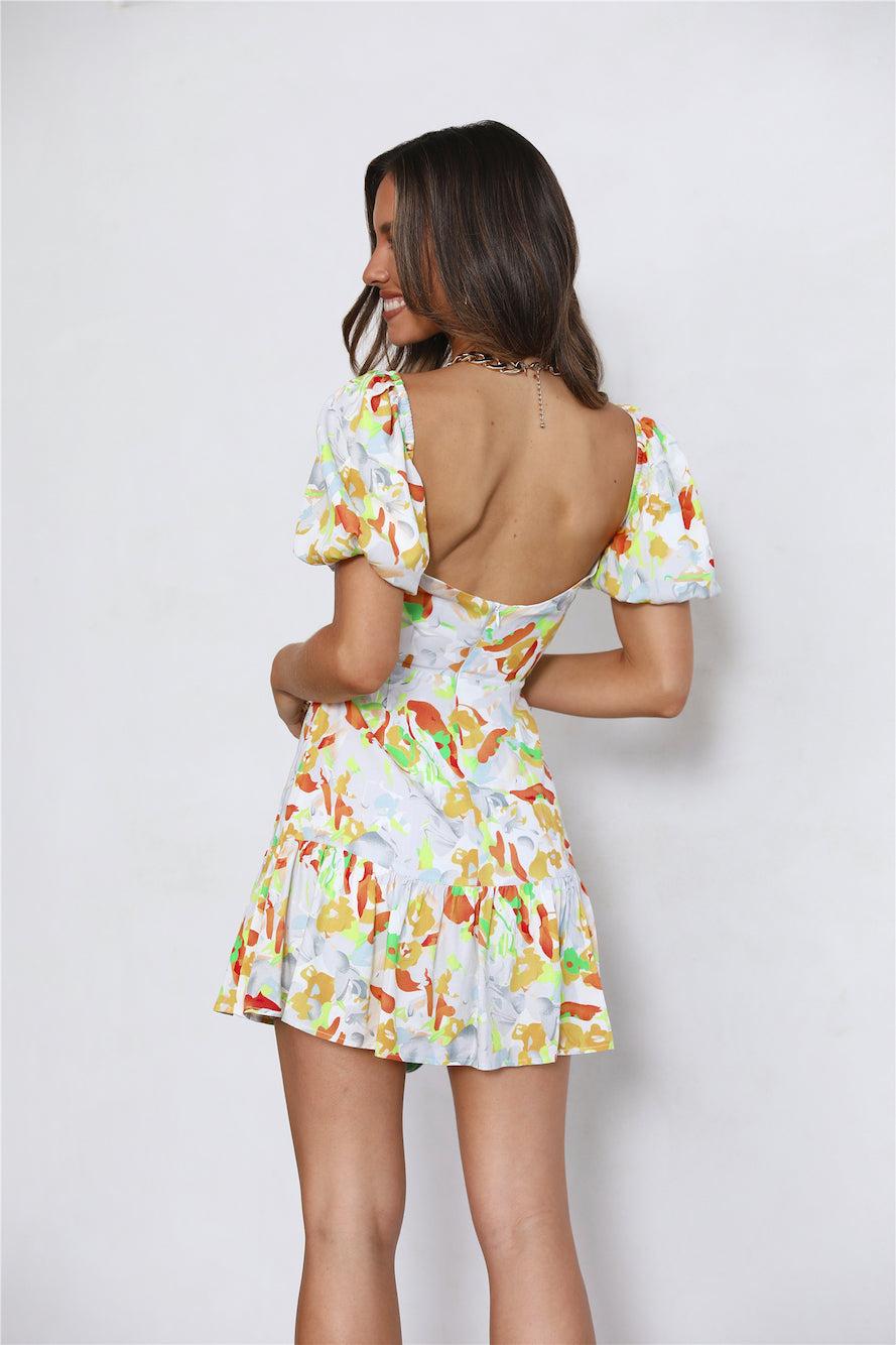 HELLO MOLLY Tropical Getaway Dress Yellow Product Image