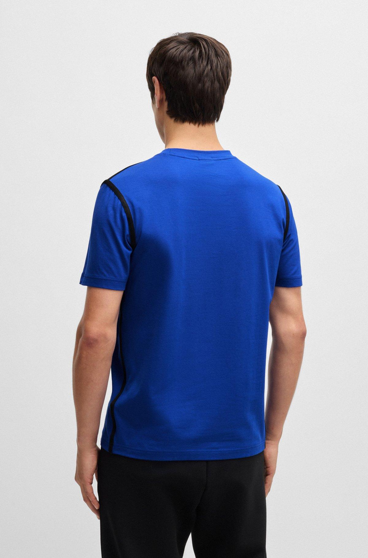 Stretch-cotton T-shirt with tape trims Product Image