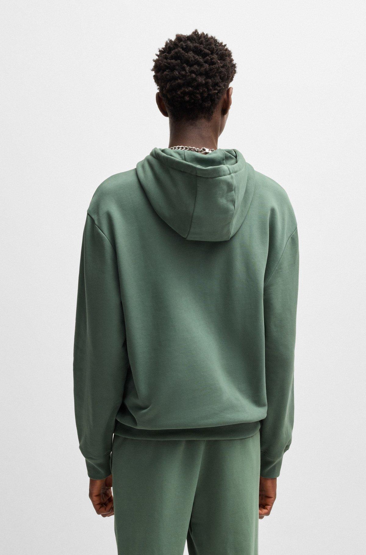 Cotton-terry relaxed-fit hoodie with logo print Product Image