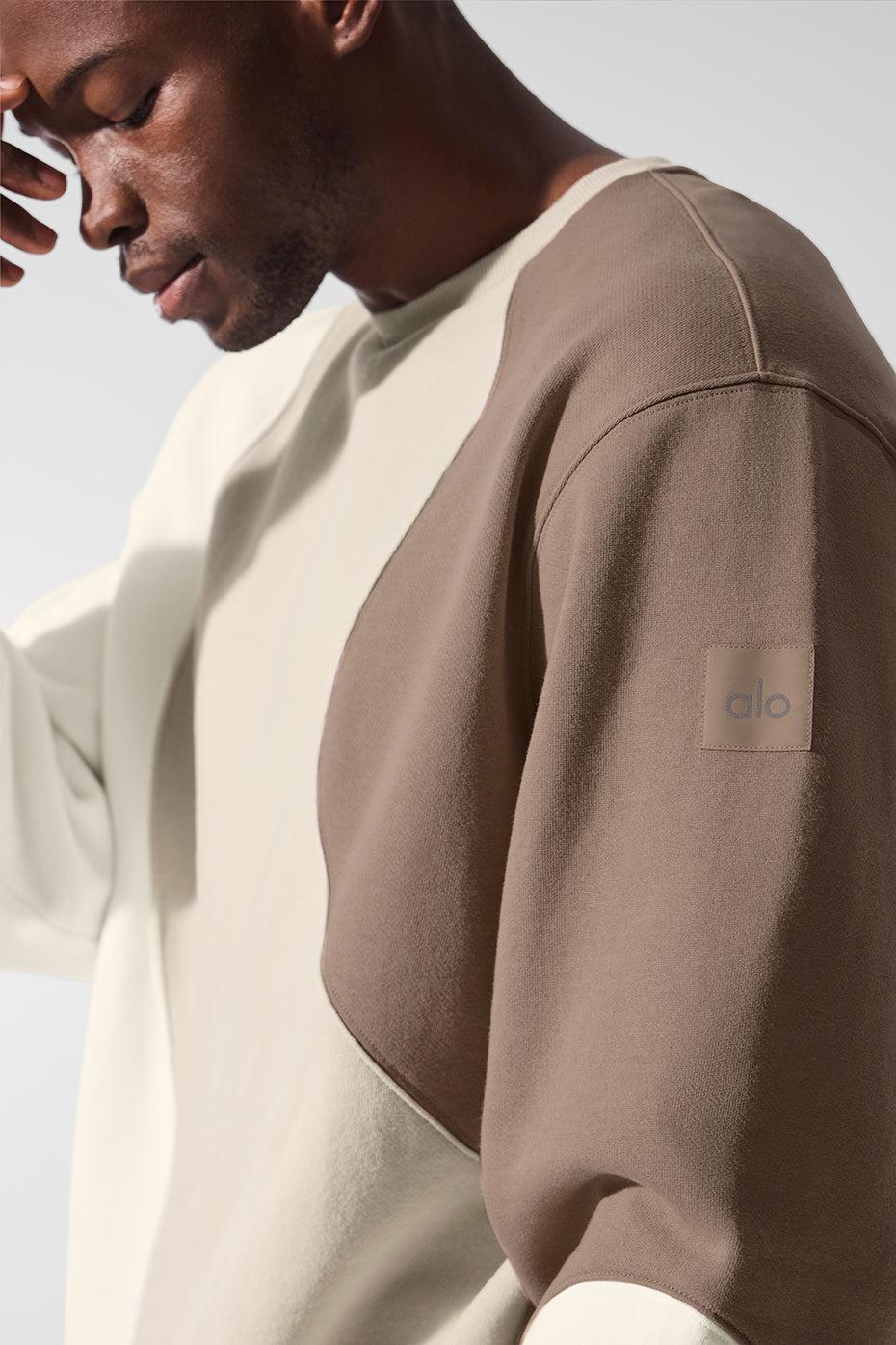 Make Waves Crew Neck Pullover - Ivory/Bone/Gravel Product Image