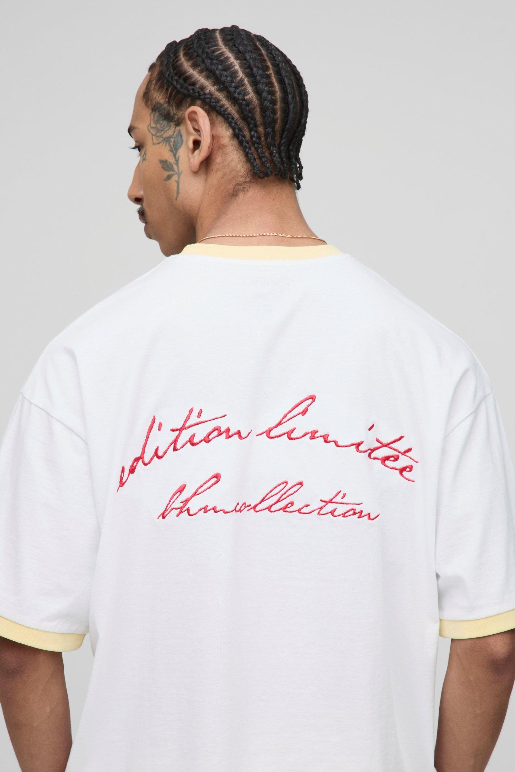 Oversized Ringer T-Shirt & Shorts Set | boohooMAN USA Product Image