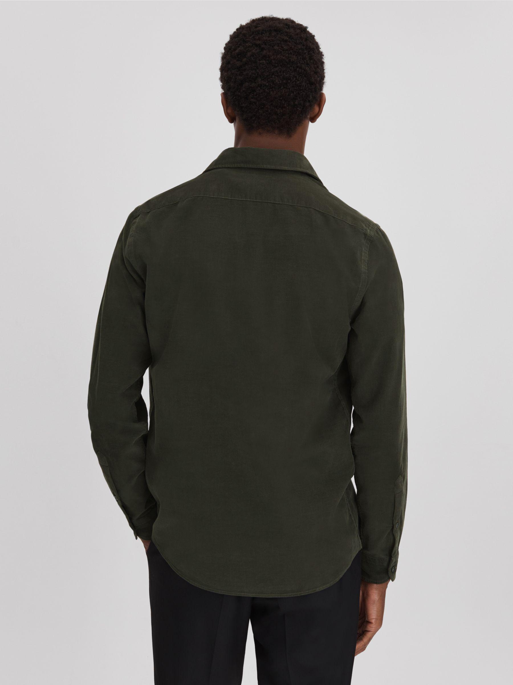 Corduroy Cutaway Collar Shirt in Khaki Product Image