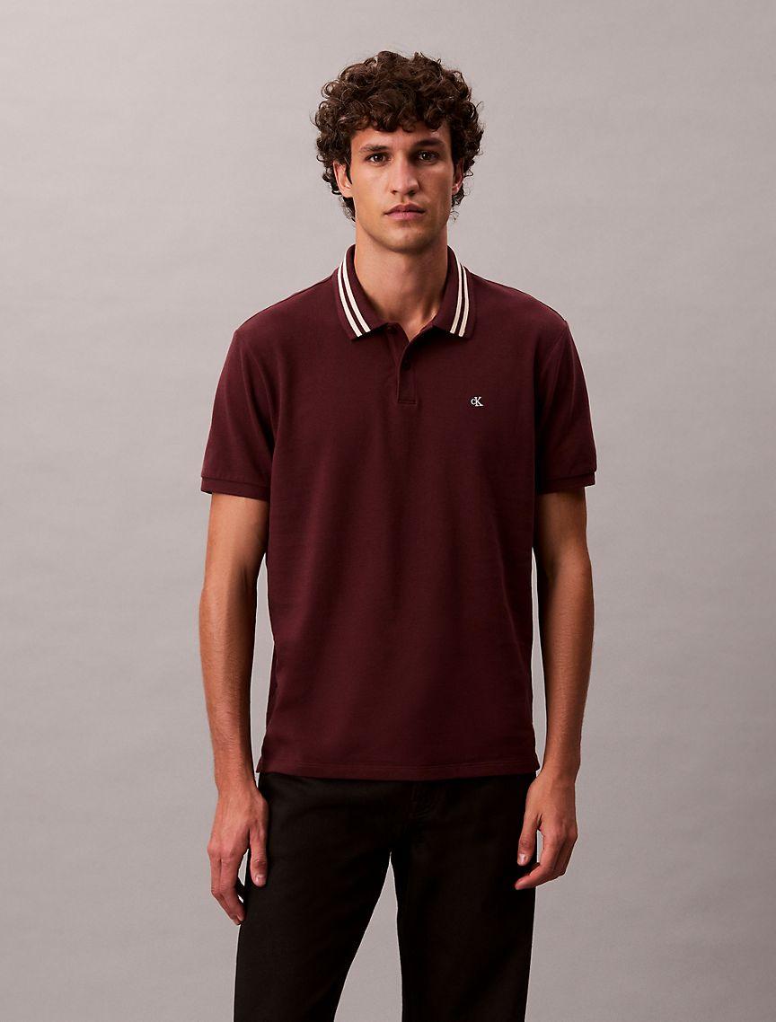 Monogram Logo Pique Tipped Classic Polo Shirt Product Image