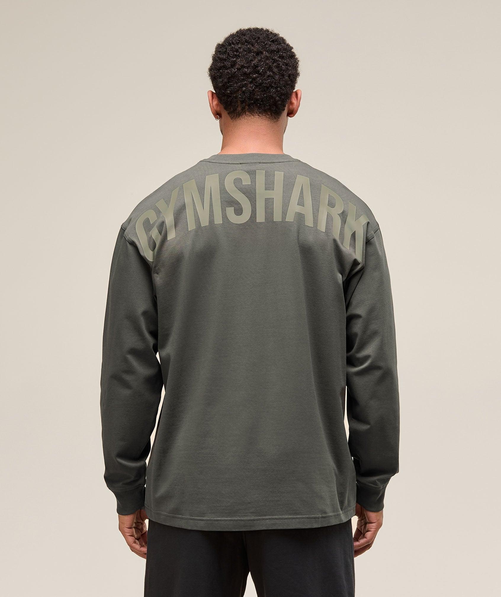 Gymshark Power Long Sleeve T-Shirt - Strength Green Male Product Image