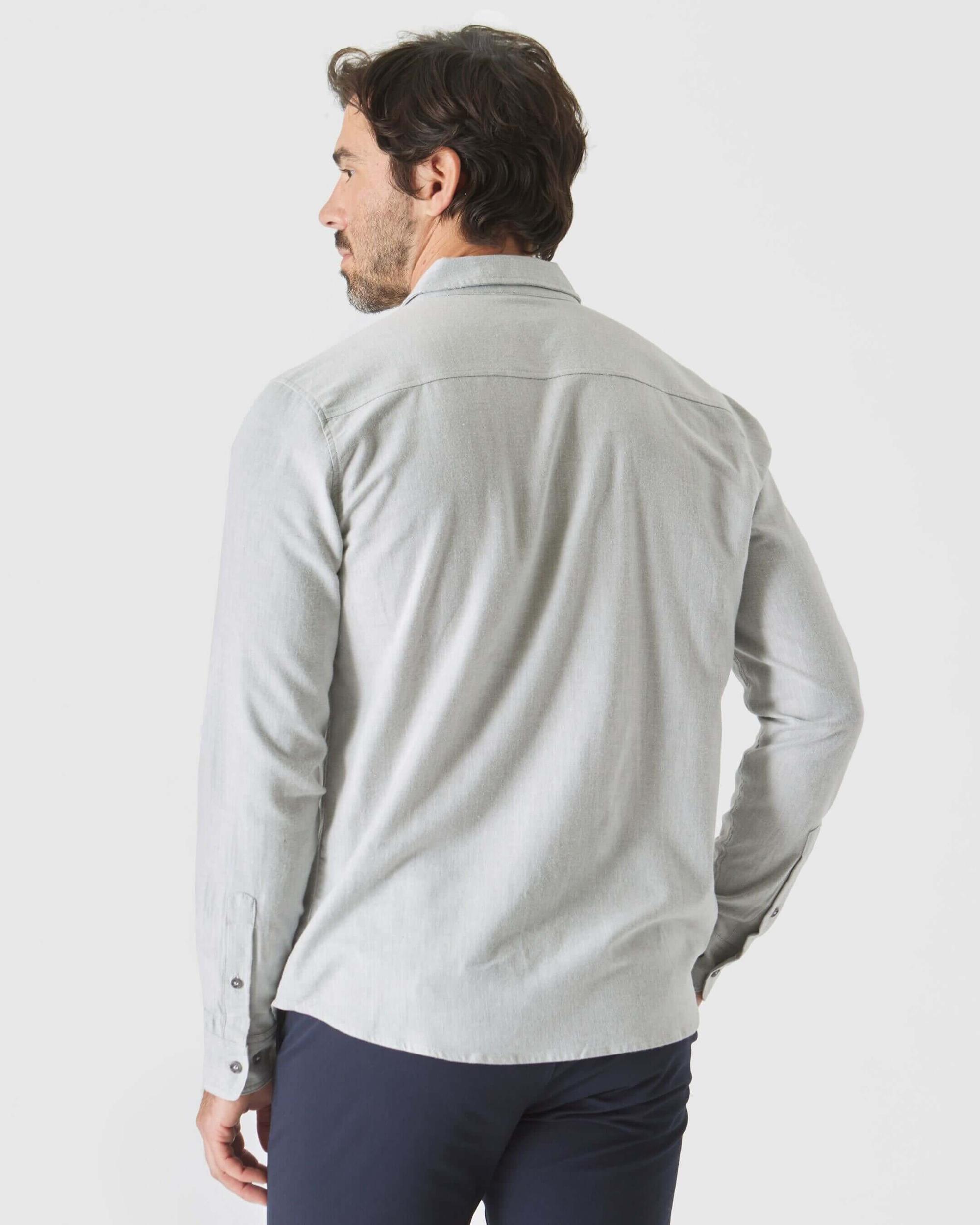 Heather Gray Long Sleeve Lightweight Flannel Shirt Product Image