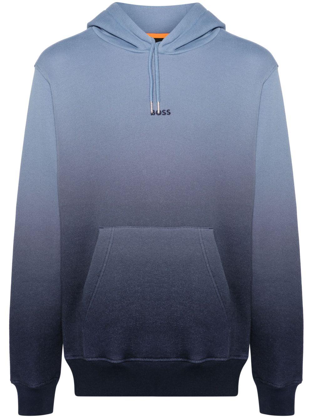 gradient dye cotton-terry hoodie Product Image