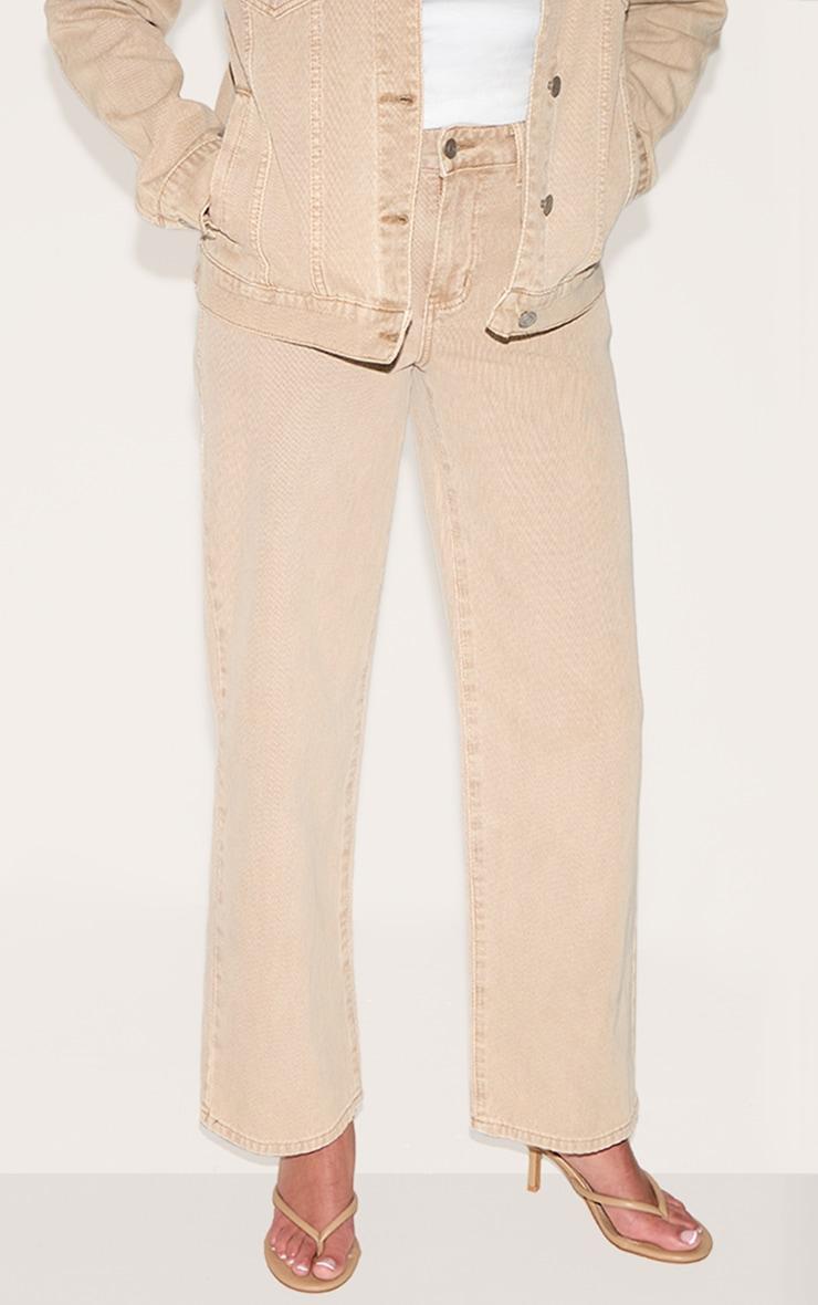 Camel PU Round Toe Thong Mid Heeled Mules Product Image