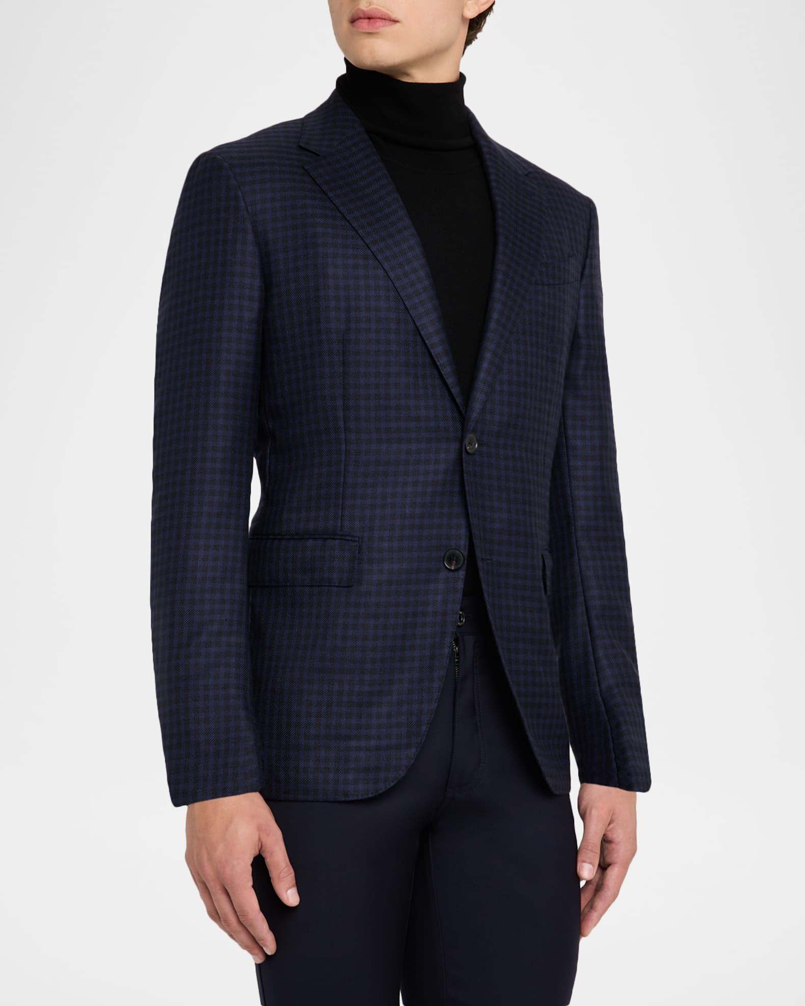 Men's Cashmere and Silk Tonal Check Sport Coat Product Image