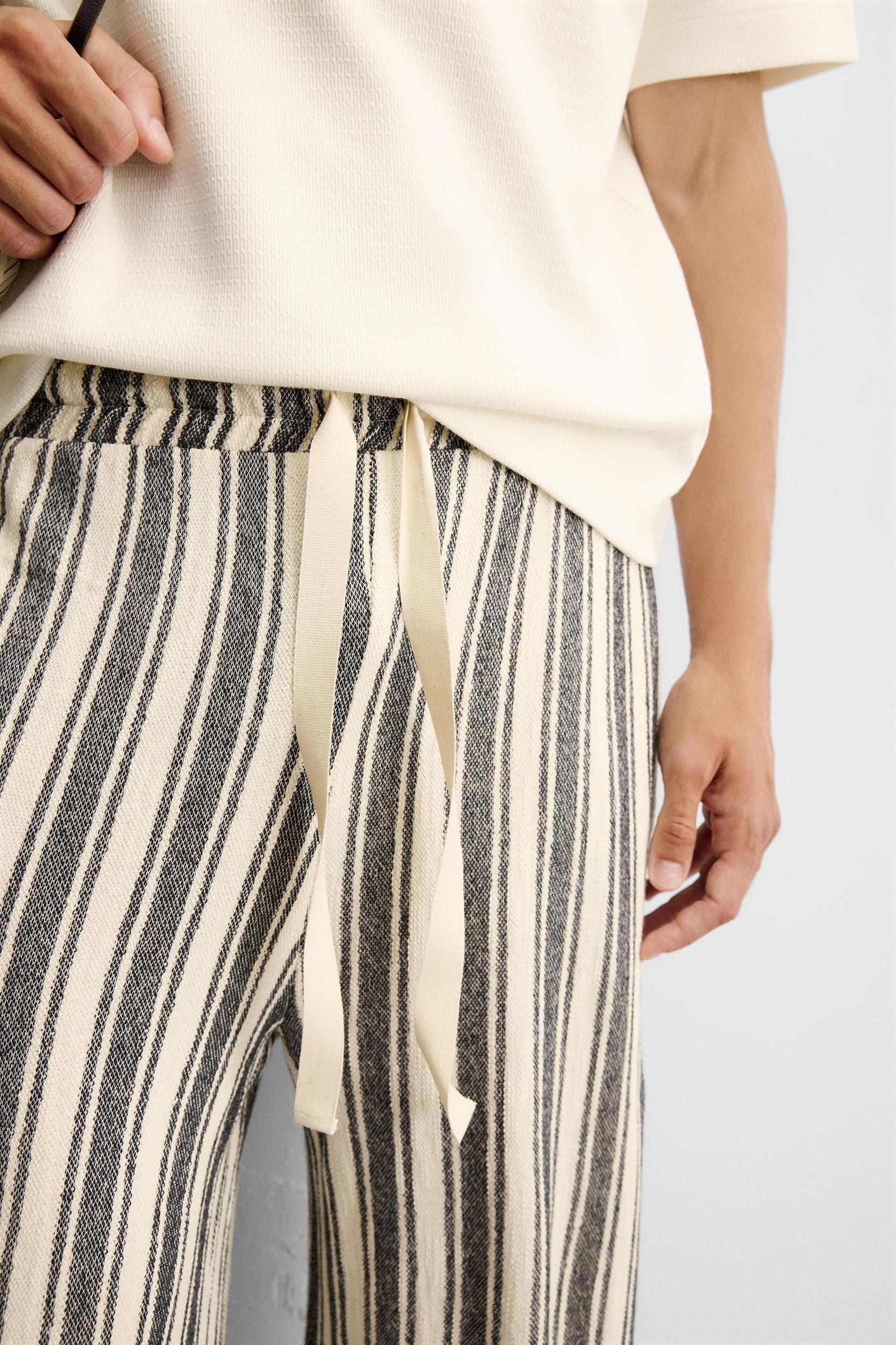 JACQUARD STRIPED PANTS Product Image