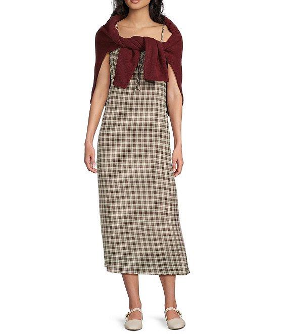 Things Between Sleeveless Plaid Midi Dress Product Image