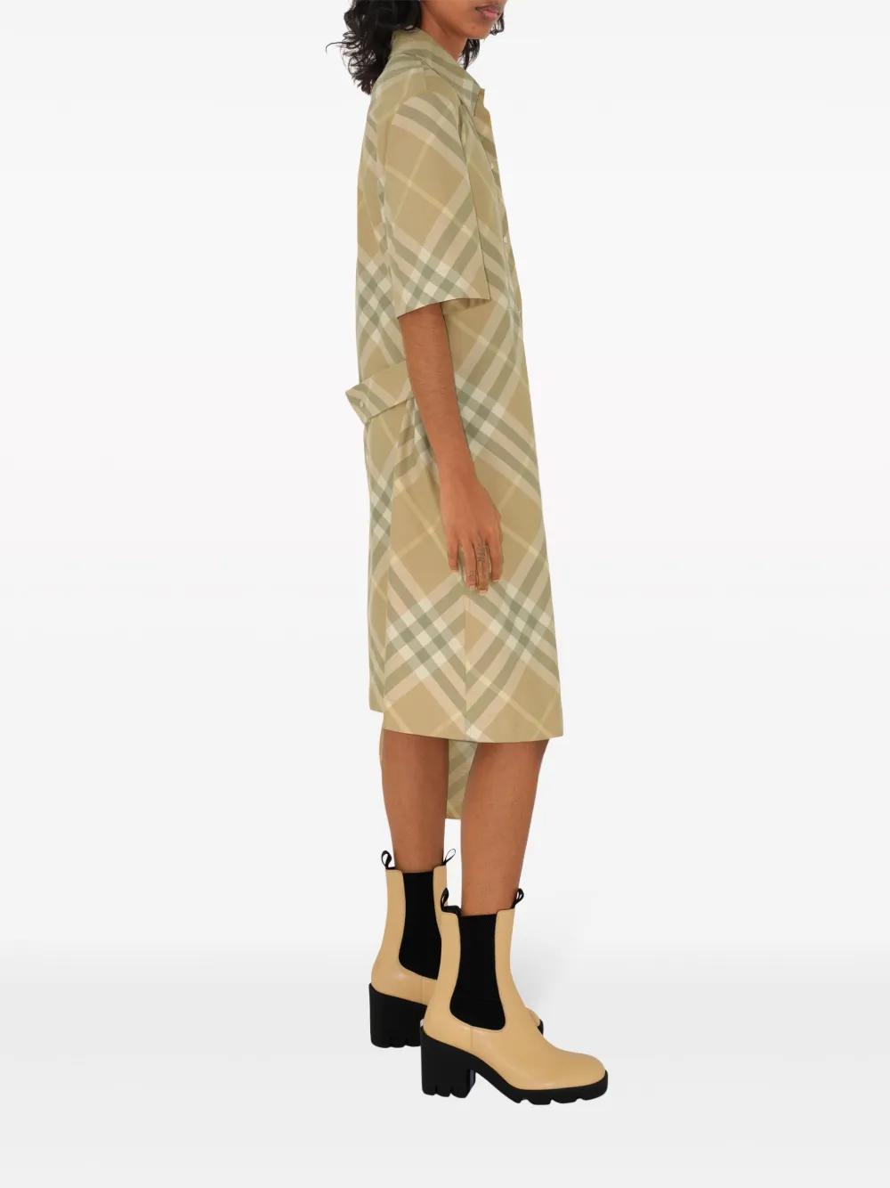 Vintage-check cotton shirt dress Product Image