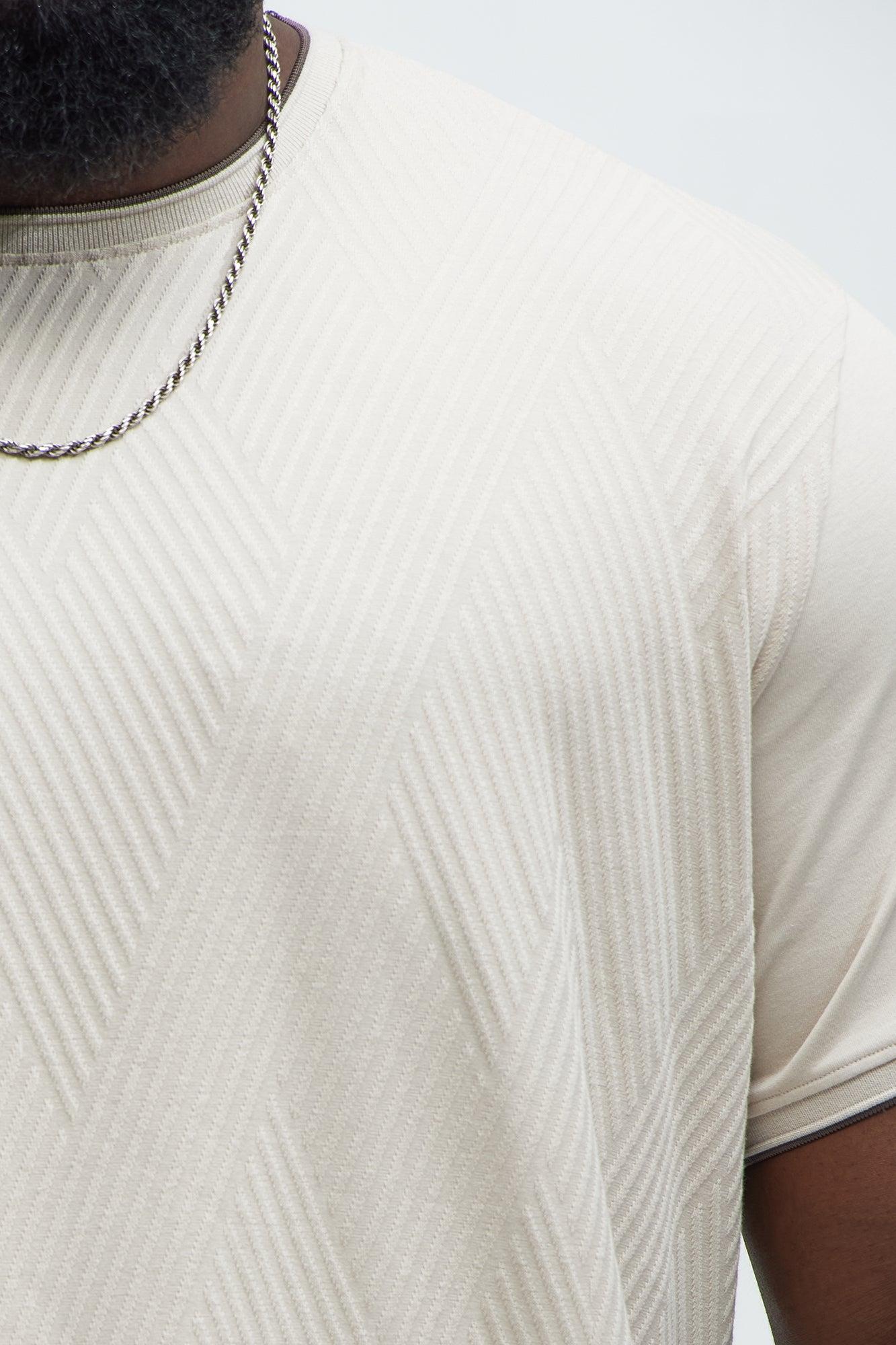 Ribbed Short Sleeve Crew Tee - Sand Product Image