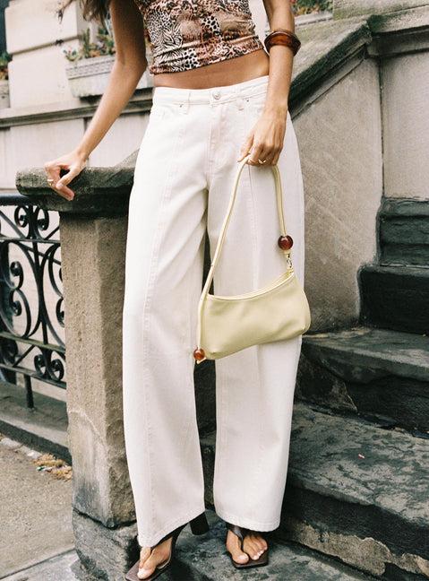 Lando Low Rise Straight Leg Jeans White Product Image