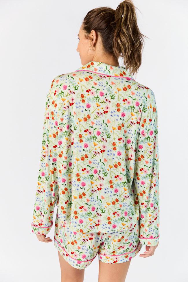 Good To Get Away Botanical Floral Long Sleeve Pajama Top FINAL SALE Product Image