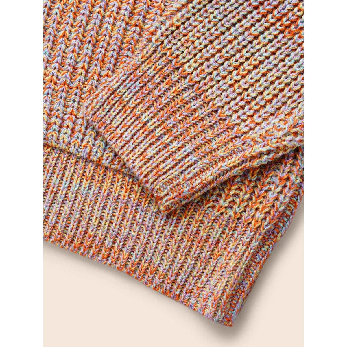 Plus Size Heather Patch Pocket Drop Shoulder Cardigan Multicolor Women Casual Loose Long Sleeve Everyday Cardigans BloomChic 10/M Product Image