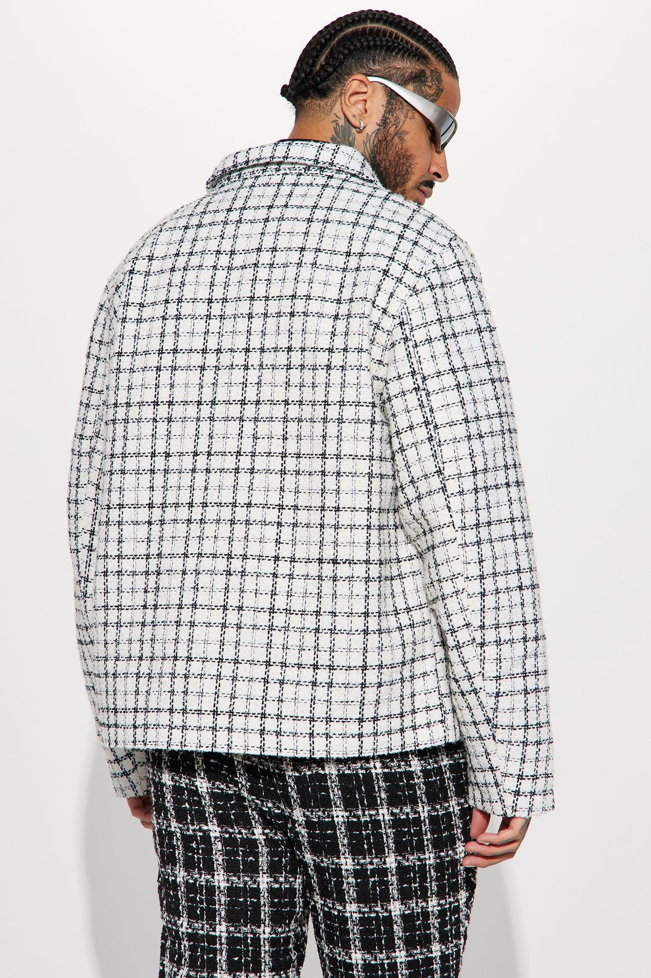 Checkmate Oversized Plaid Shacket - Black/White Product Image