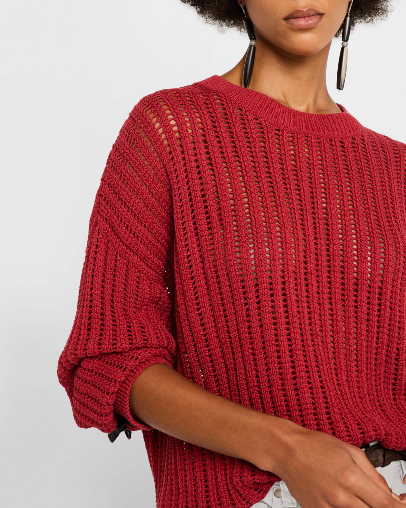 Open-Weave Cotton Sweater Product Image