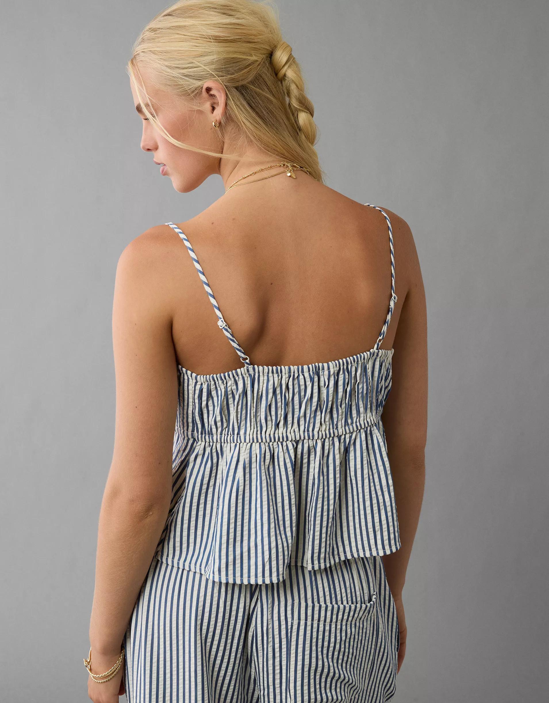 AE Tie Front Seersucker Cami Product Image