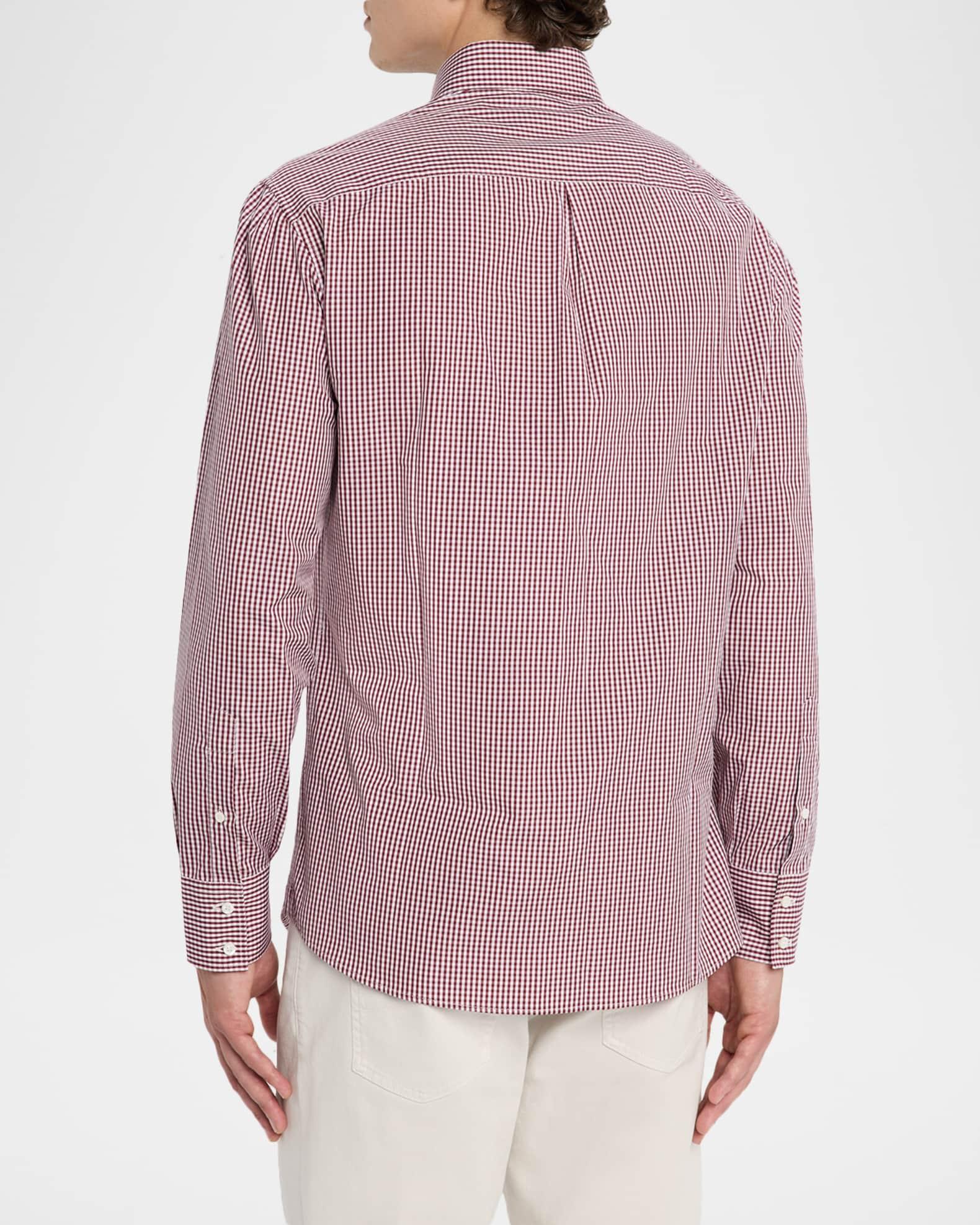 Men's Micro-Gingham Button-Collar Sport Shirt Product Image