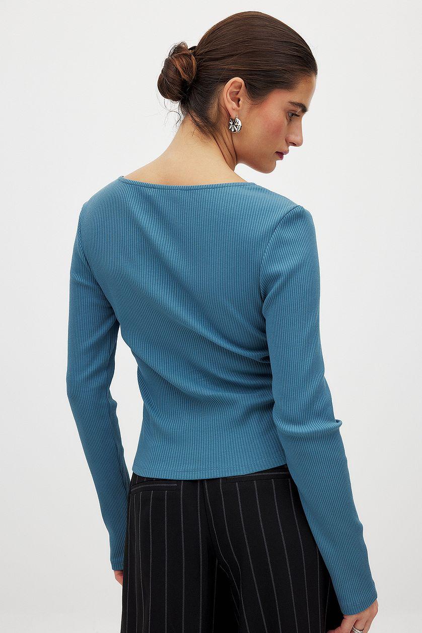 Scoop Neck Ribbed Top Product Image