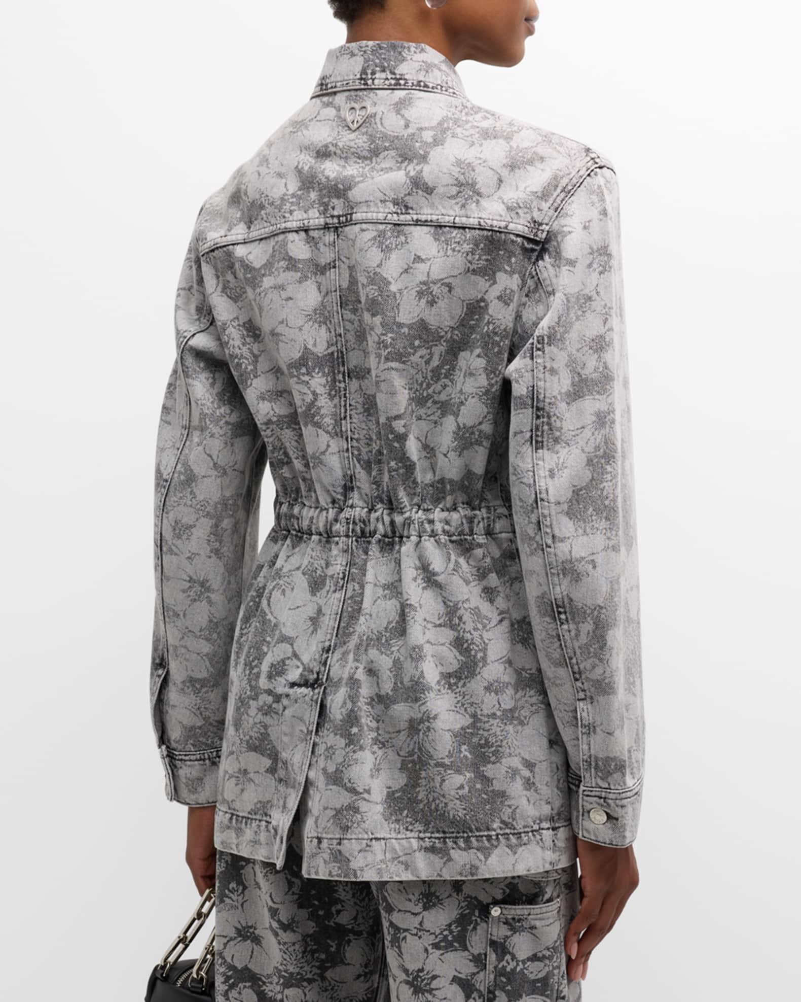 Floral Denim Cargo Jacket Product Image