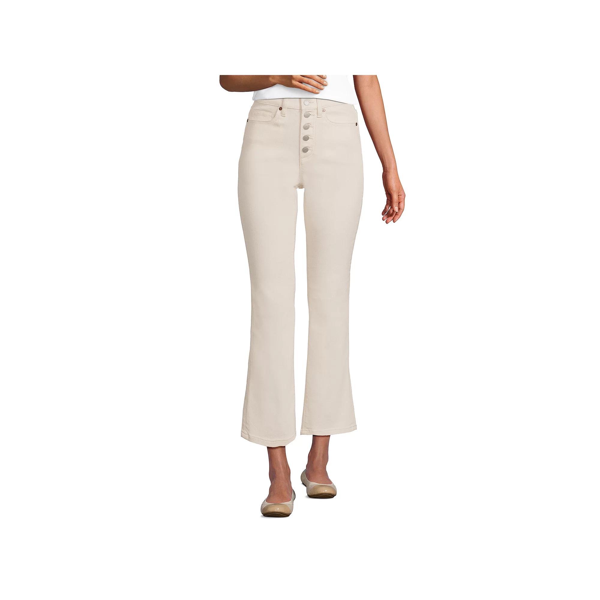 Women's Lands' End High-Rise Flare Crop Jeans,  Product Image