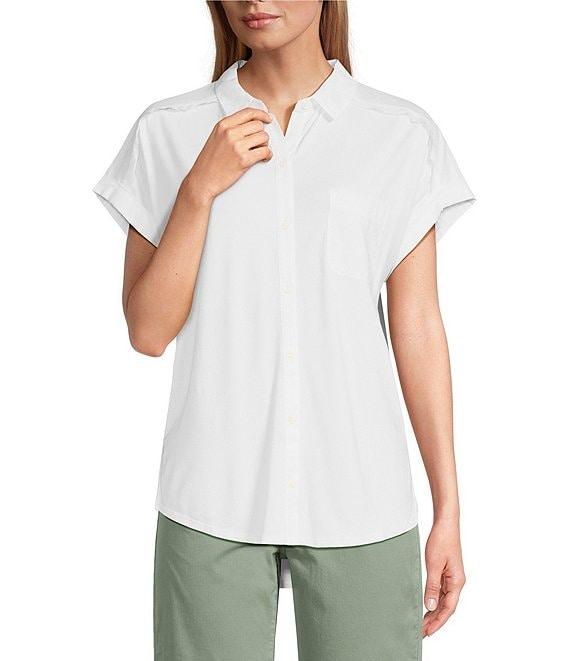 Tommy Bahama Kauai Hybrid Solid Stretch Jersey Camp Collar Short Sleeve Button Front Shirt Product Image