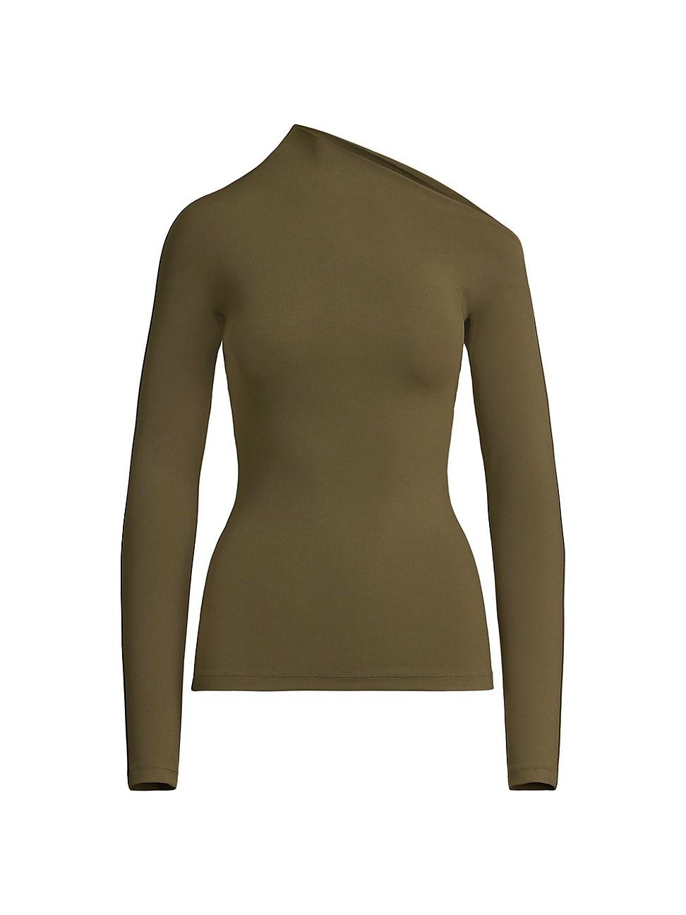 Womens Fluid Jersey One-Shoulder Top Product Image