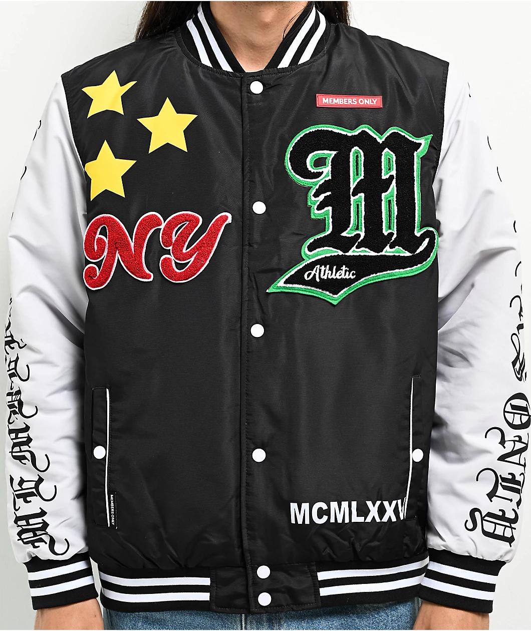 Members Only Black & White Varsity Jacket Product Image